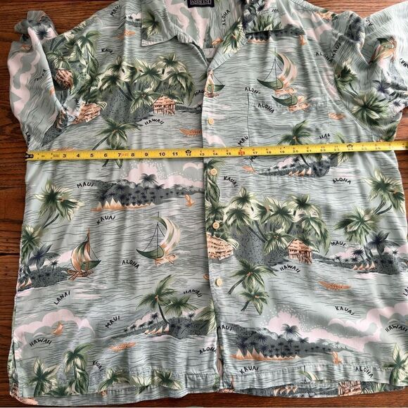 Land's End Rayon Hawaiian Camp Shirt Tropical Print Vacation Beach Men’s XL - Picture 5 of 7